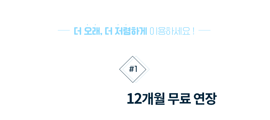 혜택01. 이용기간 최대 12개월 무료 연장